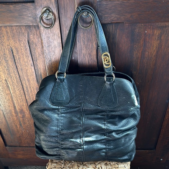 Black Leather Tote Bag